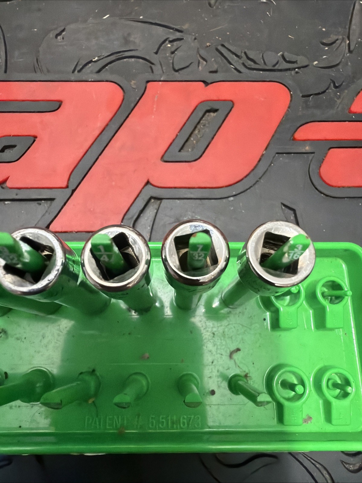 Snap-on 110STMY 3/16″-9/16″ 1/4″ Dr 10-Piece 6-Point Deep Socket Set W/ Holder