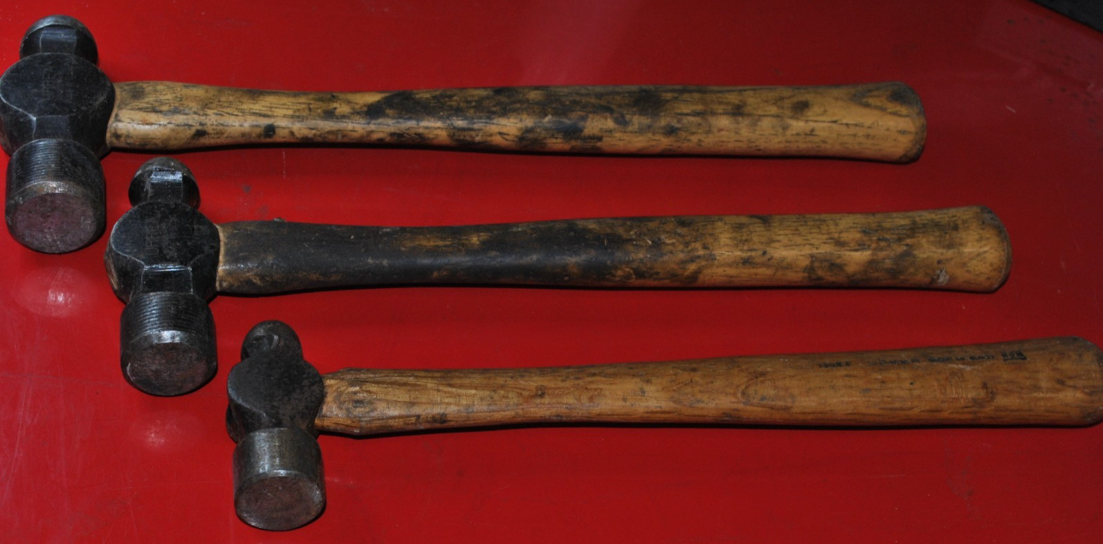 URREA Tools 3pc Ball Peen Hammer Set Wood Handle 1308P, 1312P, 1316P 2 USA 1 Mex