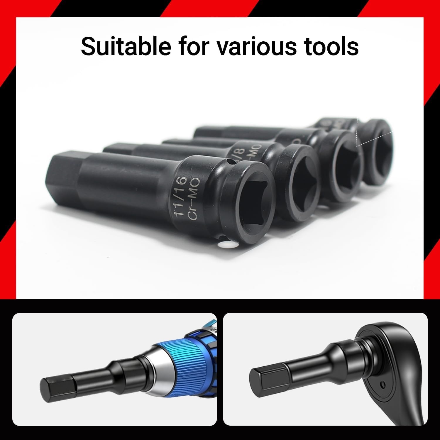 1/2 Drive Master Impact Hex Bit Set 20 Piece Hex Driver Socket Set Allen Bit
