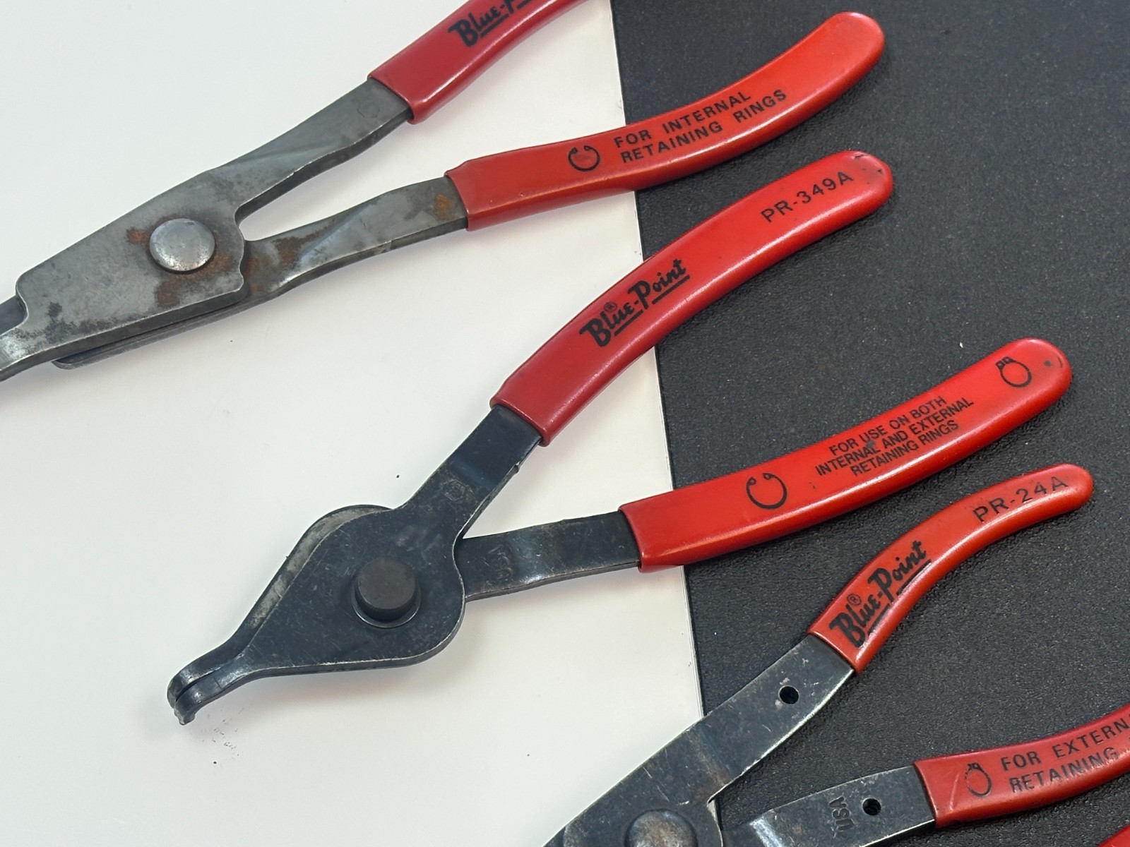 Blue Point Tools 4pc Snap Ring Retaining Pliers Set Lot, PR25 PR349A PR24A PR38
