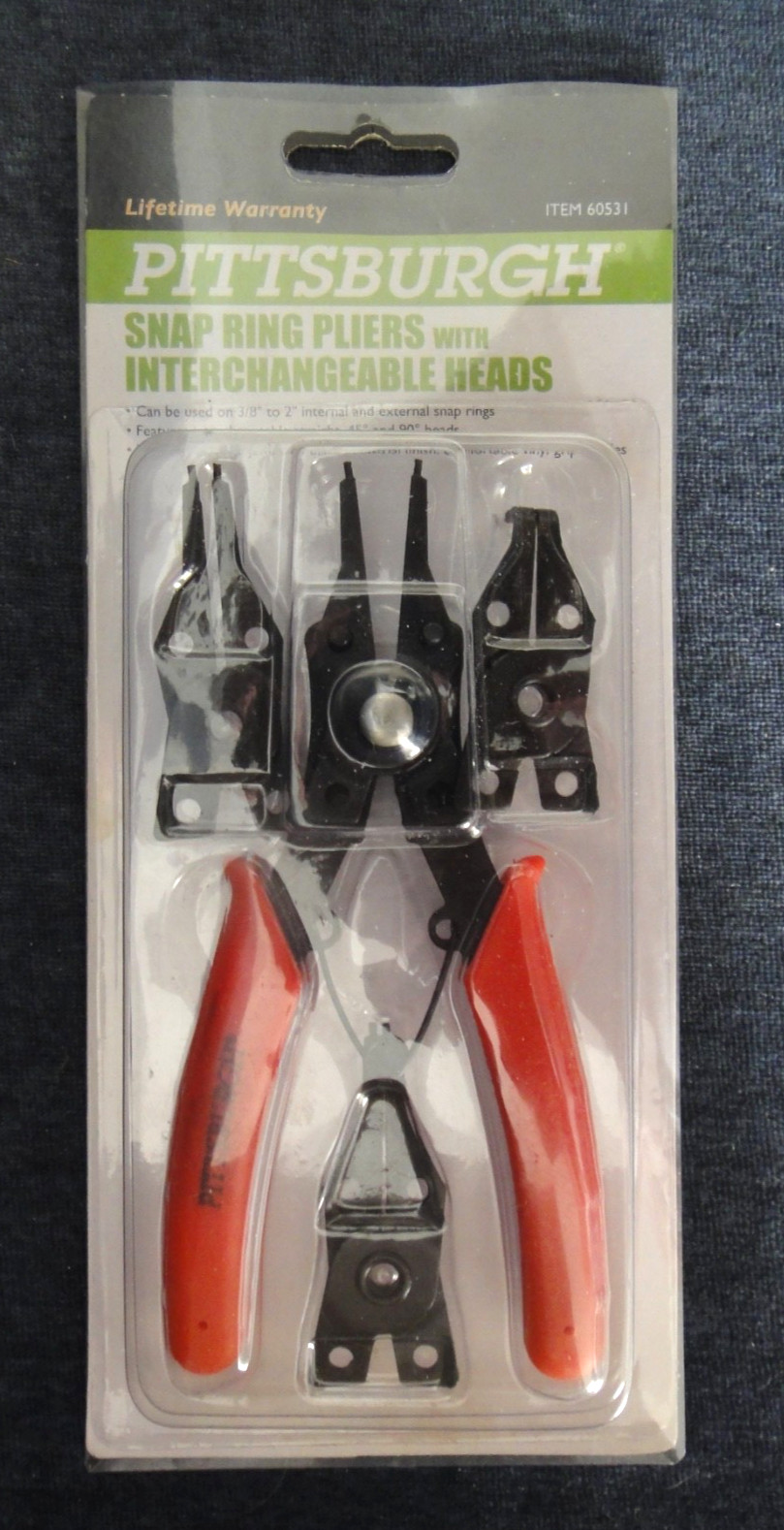 Pittsburg 60531 Snap Ring Pliers with Interchangeable Heads