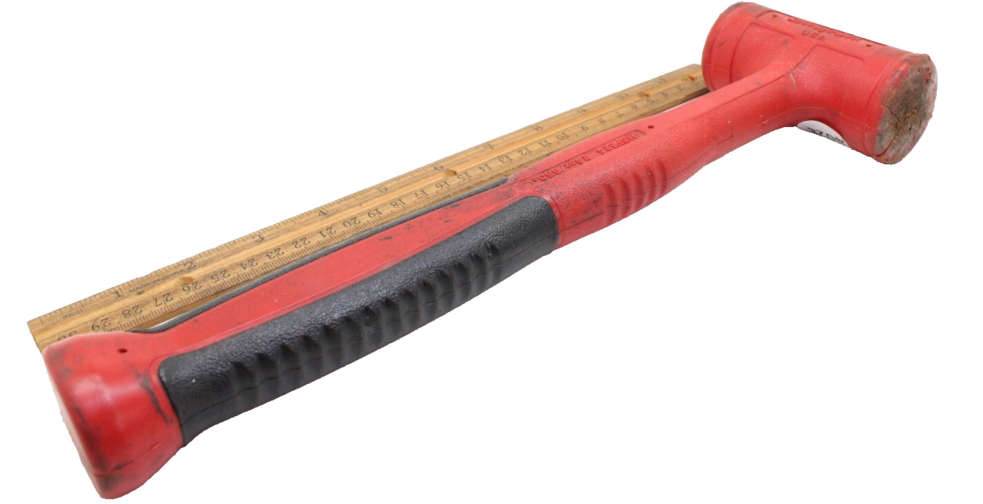 Snap-On HBFE24 24 Oz 13″ Red Soft Grip Handle Dead Blow Body Hammer USA