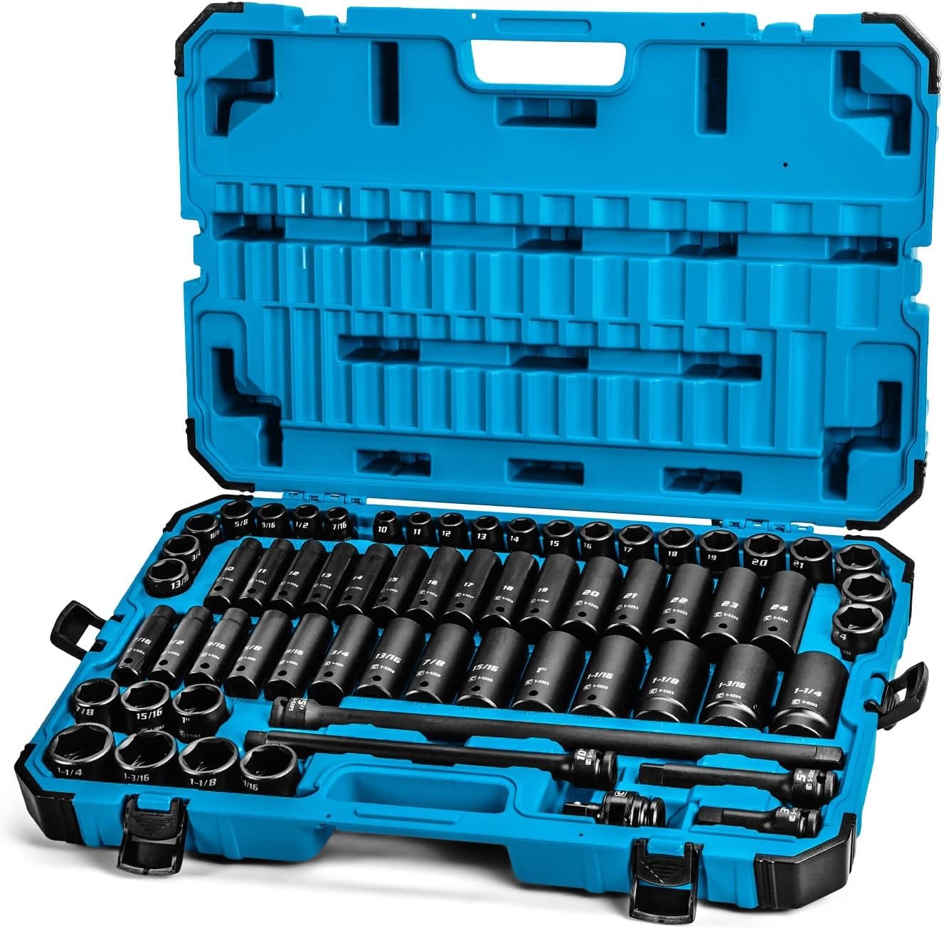 Capri Tools 1/2-Inch Drive Deep Master Set w. Case / 7/16-1-1/4 in. 10-24 mm