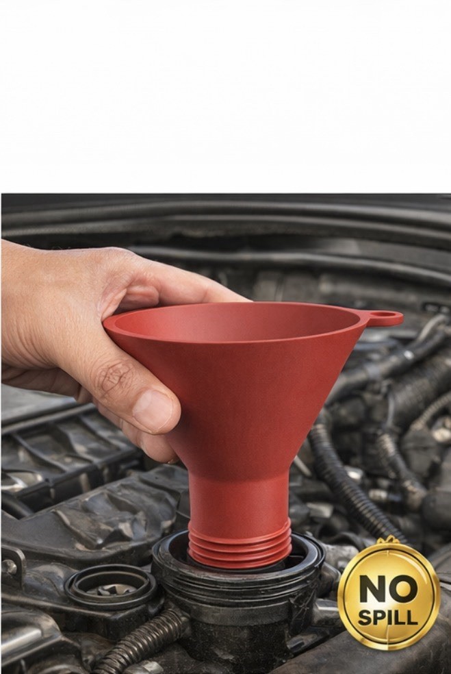 Threaded Anti-Spill Oil Funnel – Screw-In No Mess Engine Oil Filling Tool