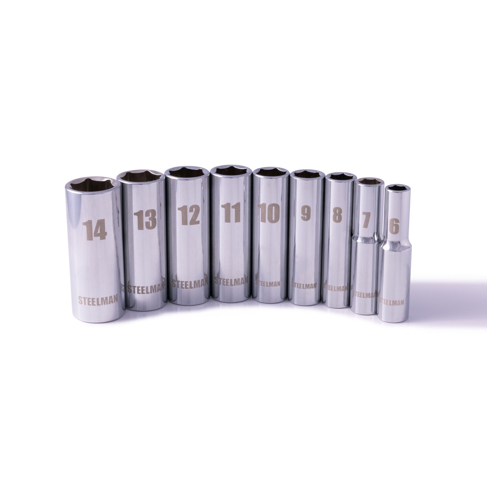 Steelman 9 Piece 1/4 in. Drive Deep Well Socket Set Metric 78521
