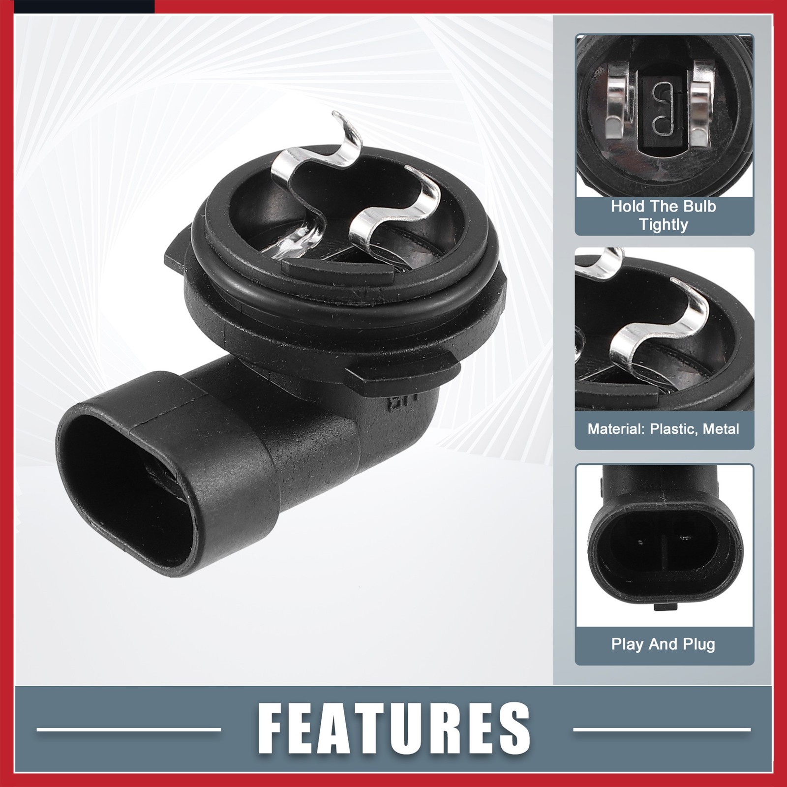 Fog Light Bulb Holder Socket 1445 H1 for Automotive Vehicle Plastic