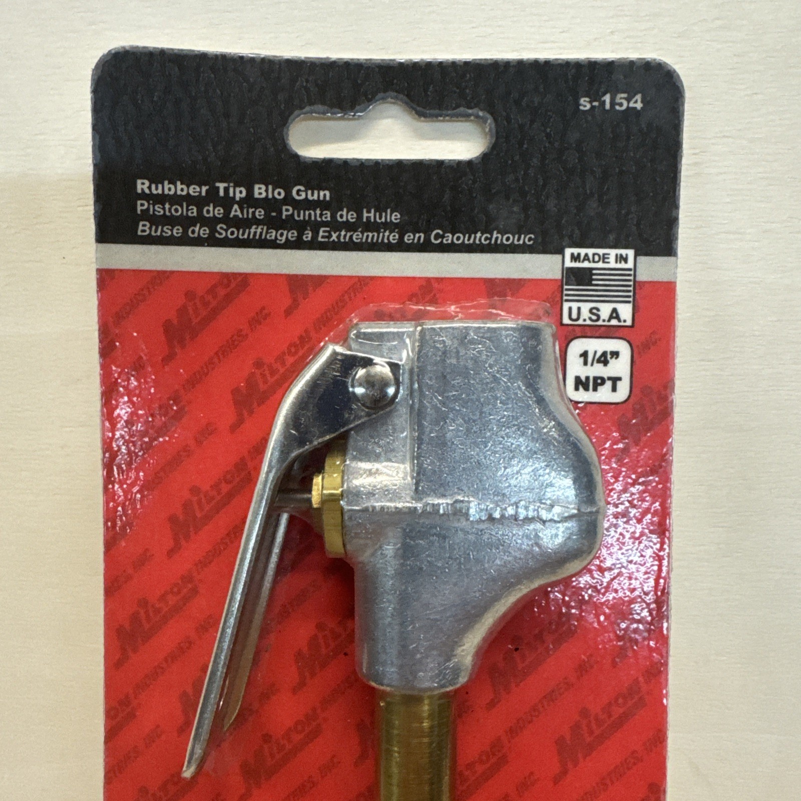 Milton S154 Lever Rubber Tip Blow Gun with Bent Tip 1/4″ NPT NEW SEALED USA MADE