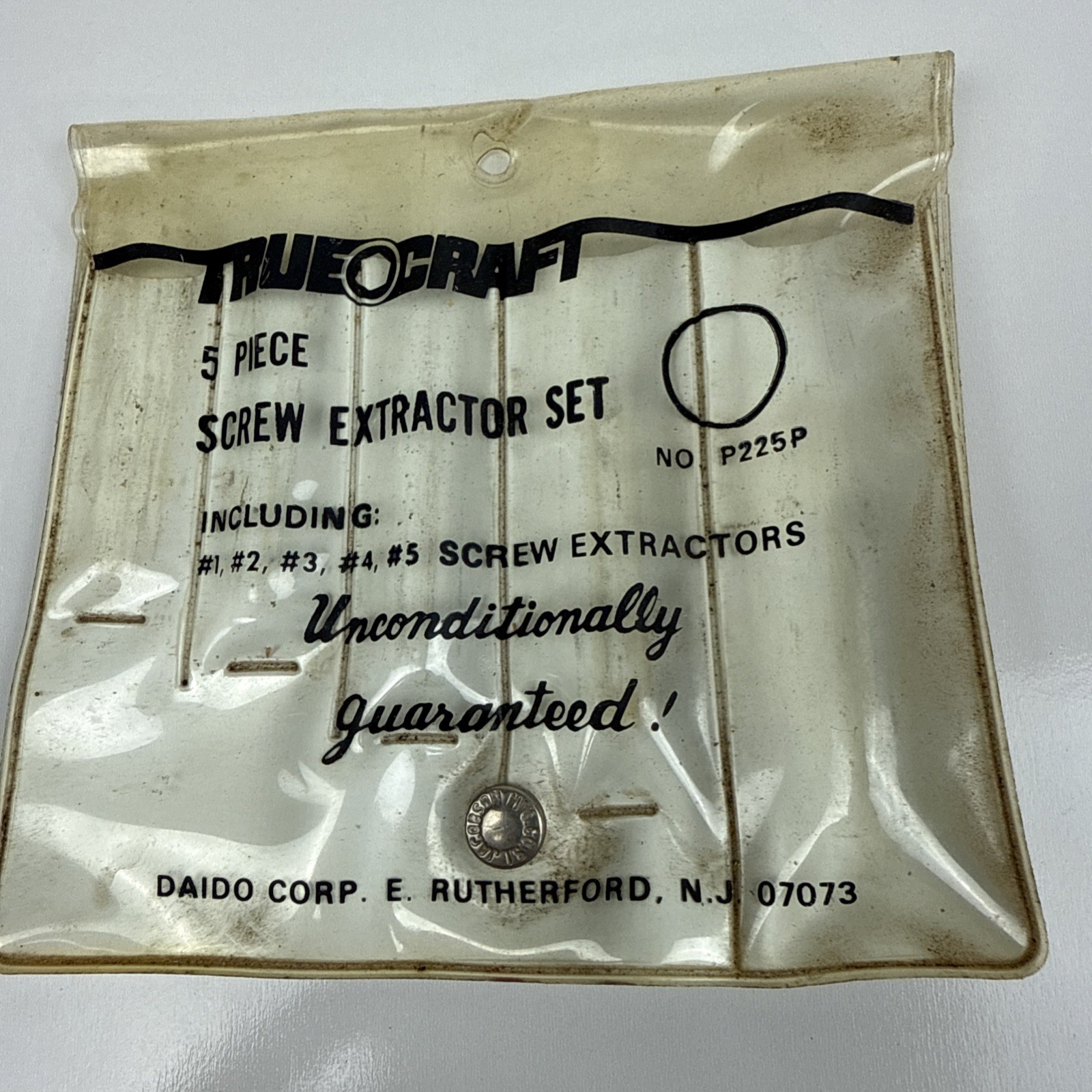 5 Pc TrueCraft Tools Flute Spline Bit Screw Extractor Set Broken Bolt Lot Pouch