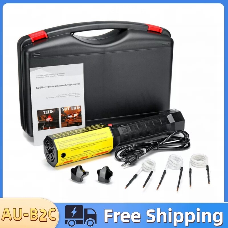 1100W Magnetic Induction Heater Kit Bolt Remover Flameless Heat Tool Free Coils
