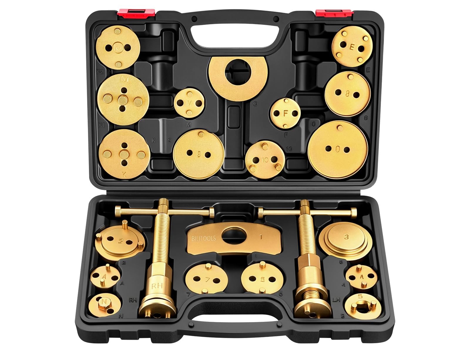 Heavy Duty Brake Caliper Compression Tool – 22 Piece Set for Disc Brake Pad Repl