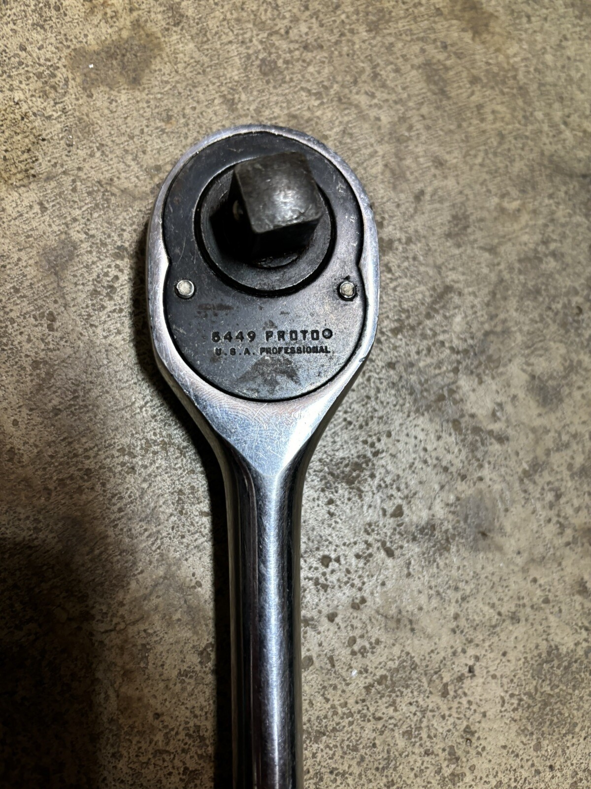 Vintage Proto Professional 5449 Ratchet 1/2″ Drive w Knurled Handle 10″ Long