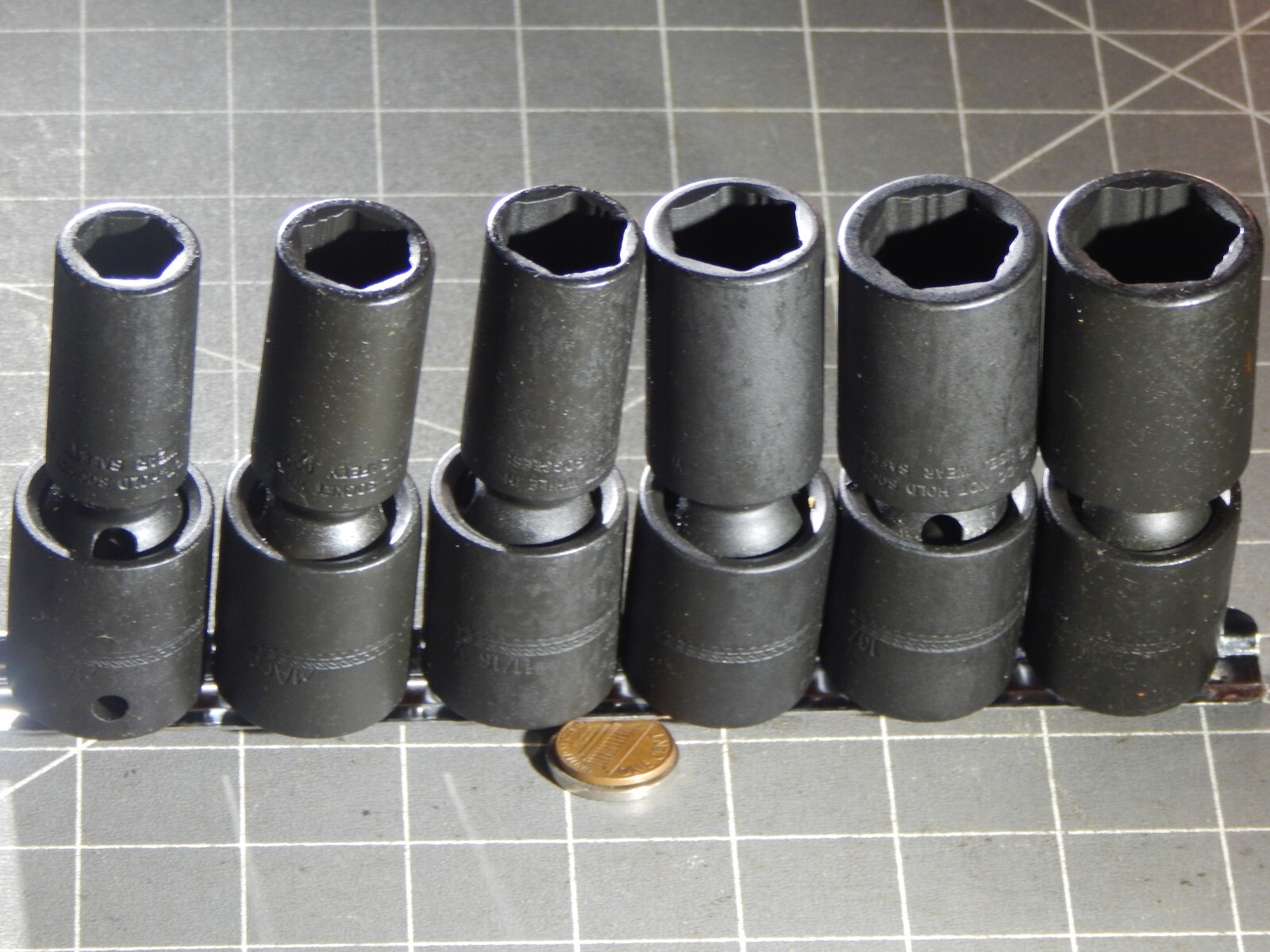 Mac 6Pc SAE 1/2 Drive Semi Deep Impact Swivel Universal Socket Set 9/16″ 7/8″ Dr