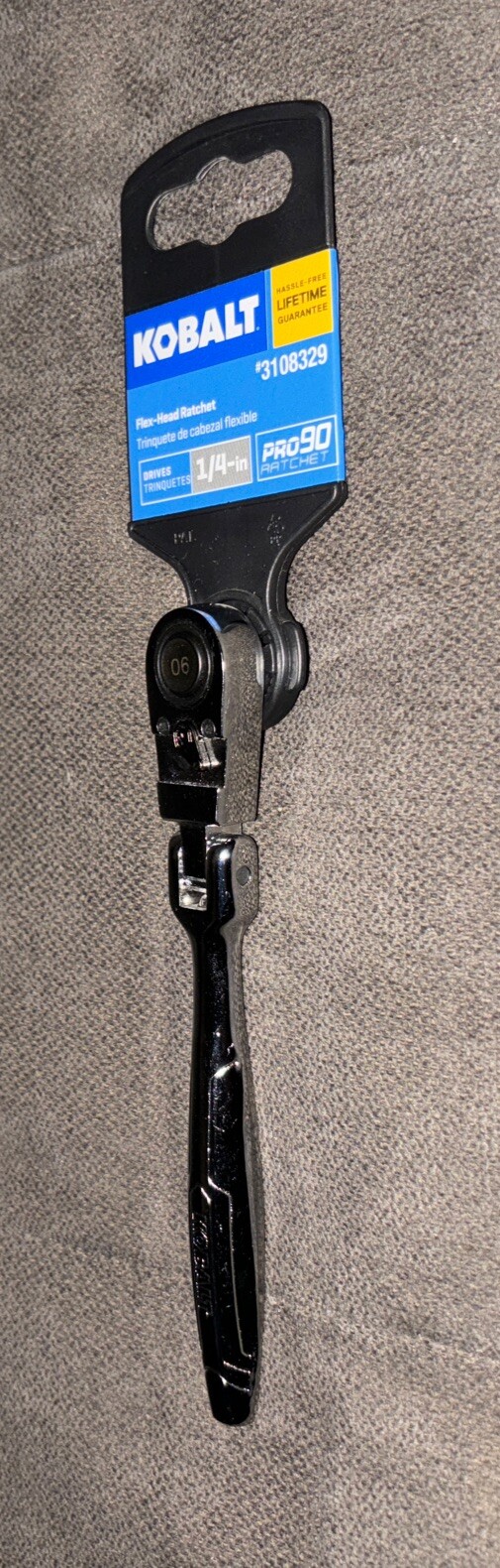 Kobalt⚙️90-Tooth 1/4-in Drive Full Polish Handle Flexible Head Ratchet #81746