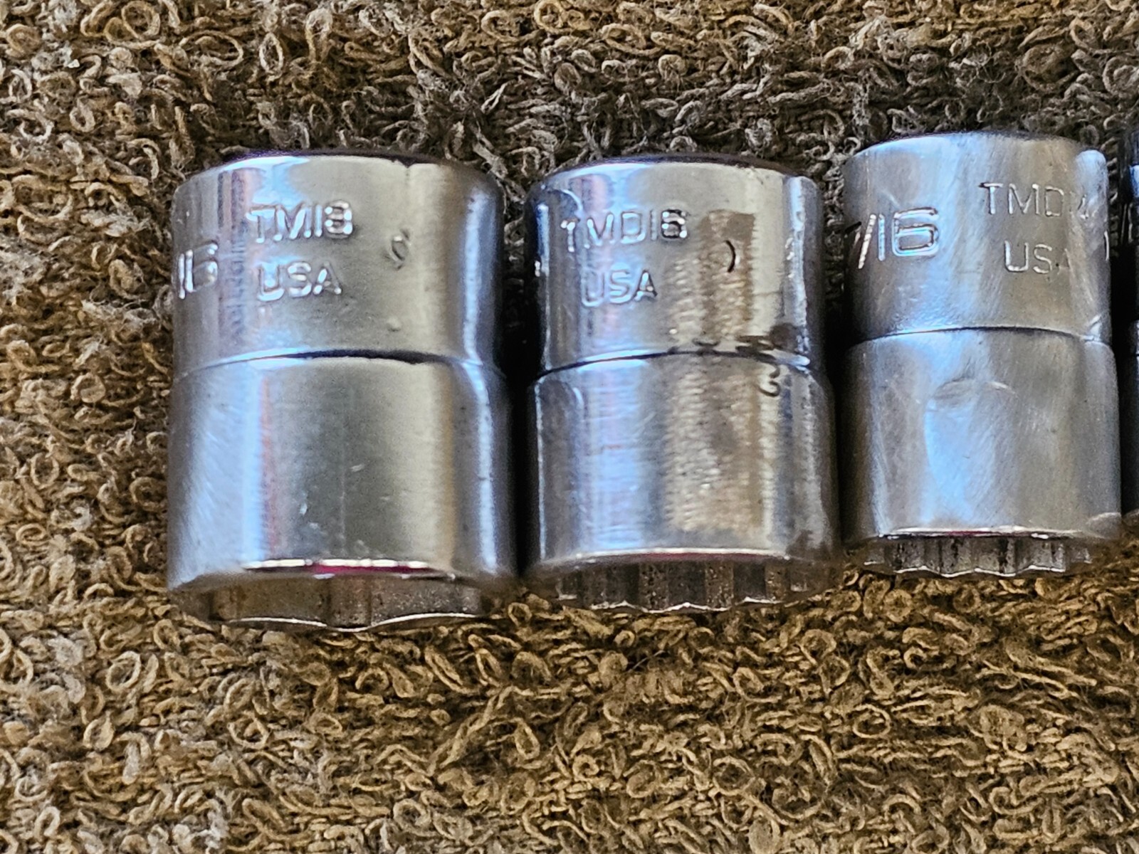 10 Snap On Socket 1/4″ Drive TMD SAE 9/16 1/2 7/16 3/8 11/32 5/16 6 12 Point USA