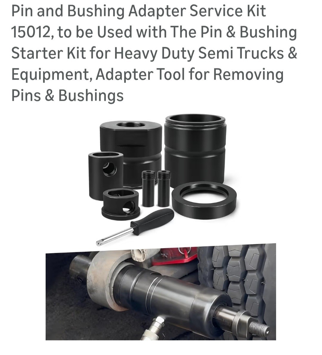Pin and Bushing Adapter Service Kit 15012, to be Used with The Pin & Bushing