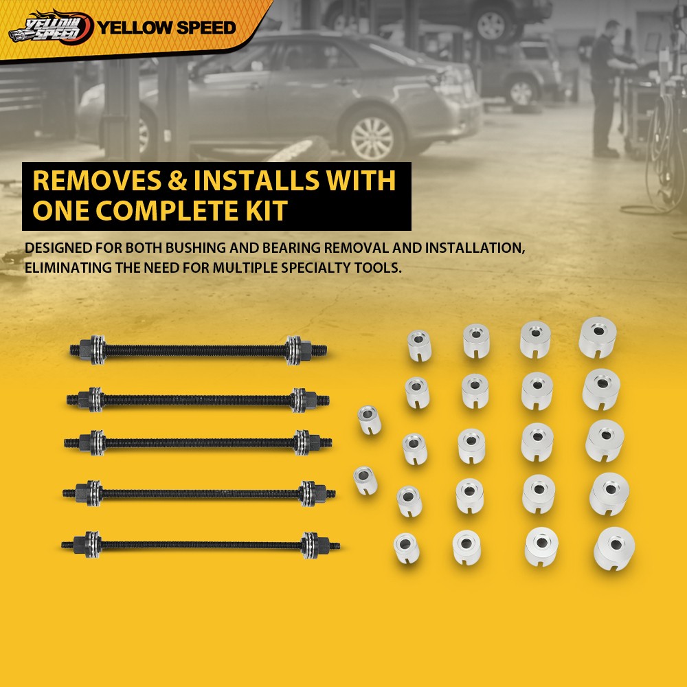 Universal Press & Pull Sleeve Kit Bush Bearing Removal Insertion Tool Kit 27 PCS