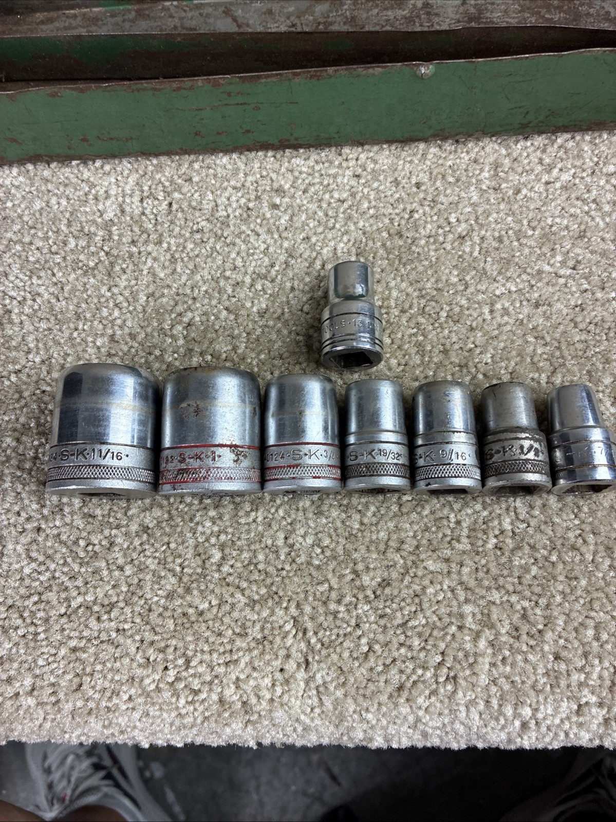 S-K 1/2” Drive SAE Ratchet/Socket Set 12Pcs. Vintage w/Box