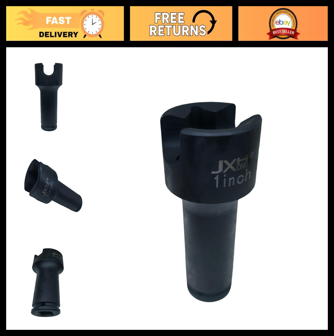 1/2″ Drive Deep Socket for 1″ Square Nuts, 3/4″ Slot for Eye Bolts & Clamps
