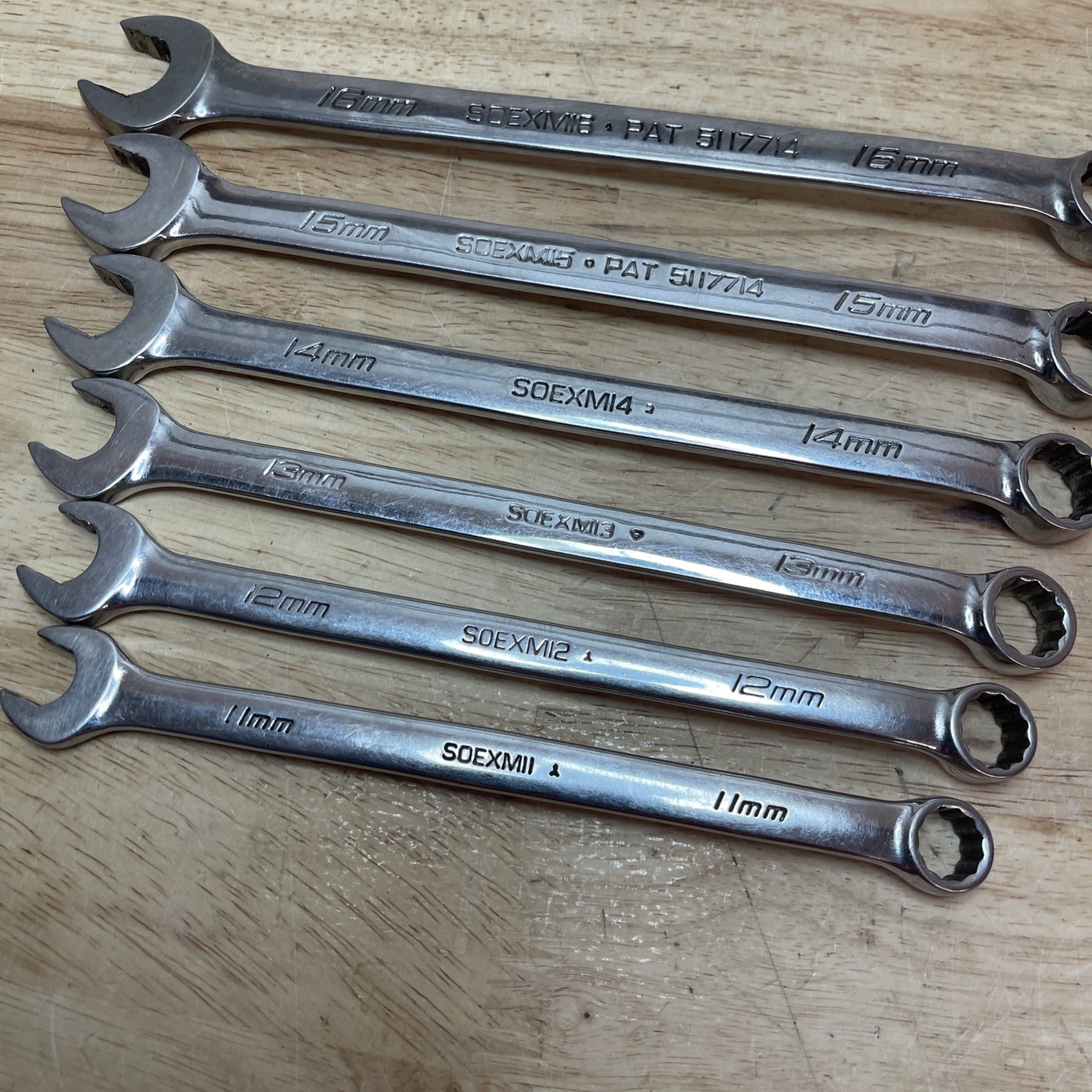 Snap On 6pc Combo Wrench Set Metric 11, 12, 13, 14, 15, & 16mm