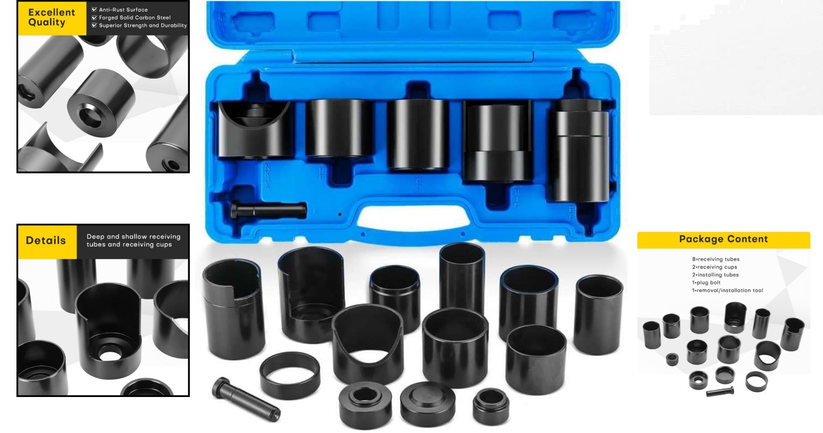 14PCS High Carbon Steel Ball Joint Remover Installer Tool Set for 2WD & 4WD