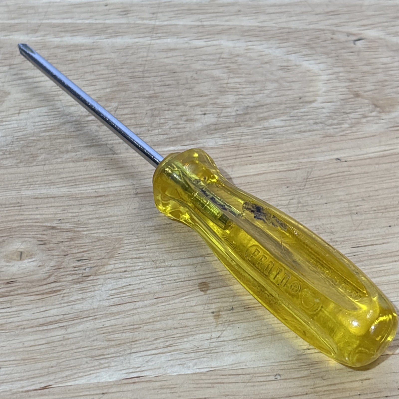 Proto Phillips Screwdriver Clear Yellow Hard Handle 5.25″ Long 9680 USA