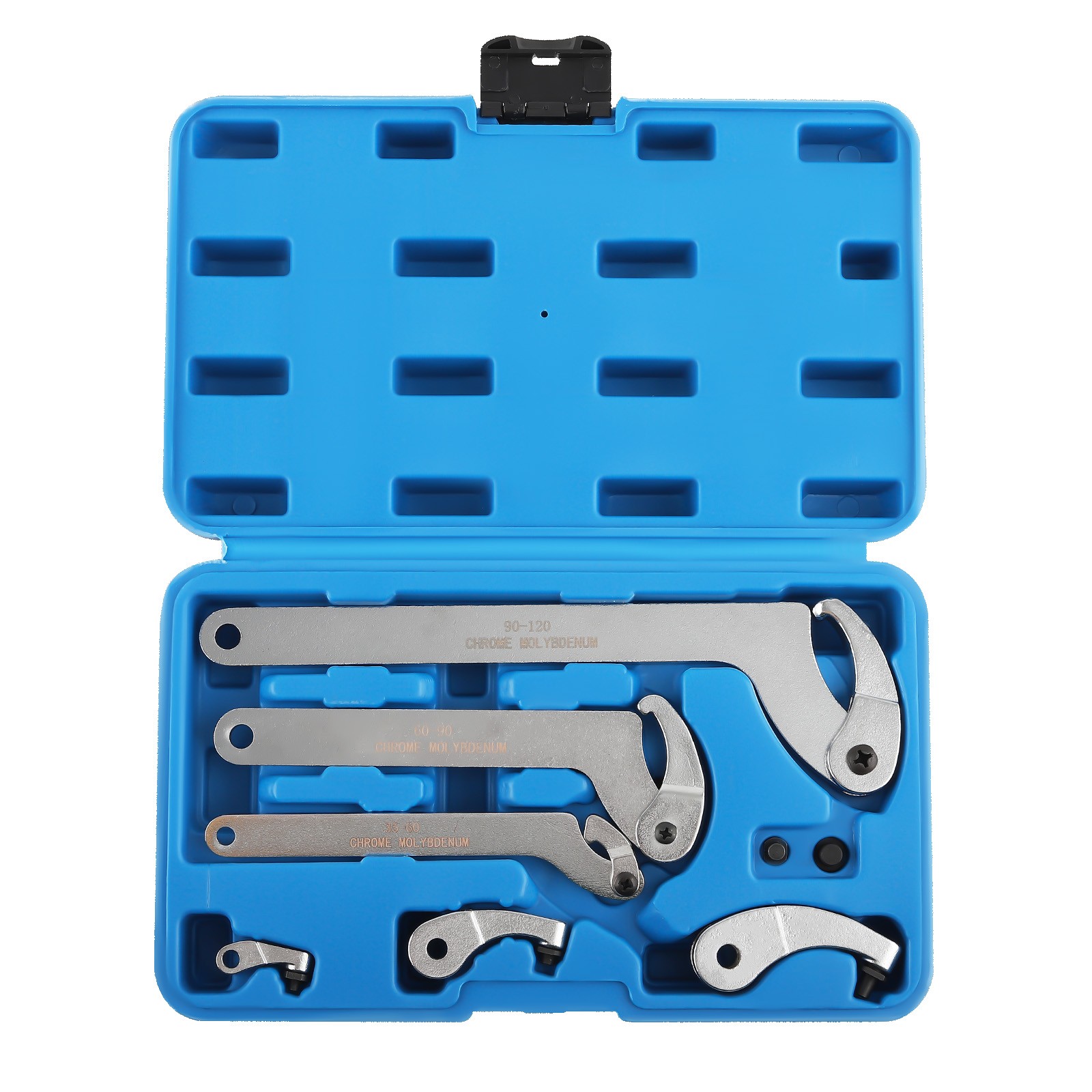 8Pcs Adjustable Hook & Pin Spanner Wrench Tool Set for Locking Nuts 35-120mm