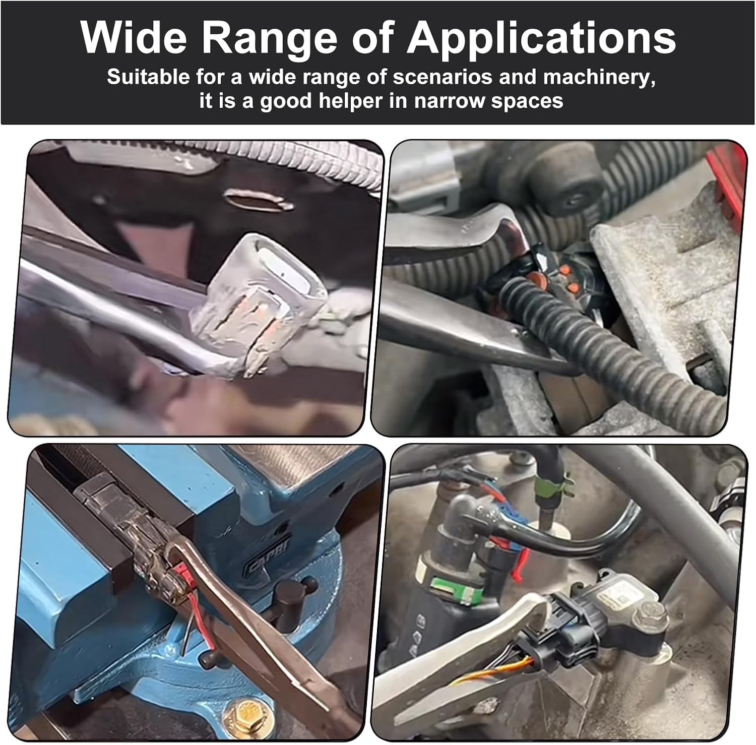 8in Automotive Electrical Connector Pliers Set – Dual-Headed with Grip Design