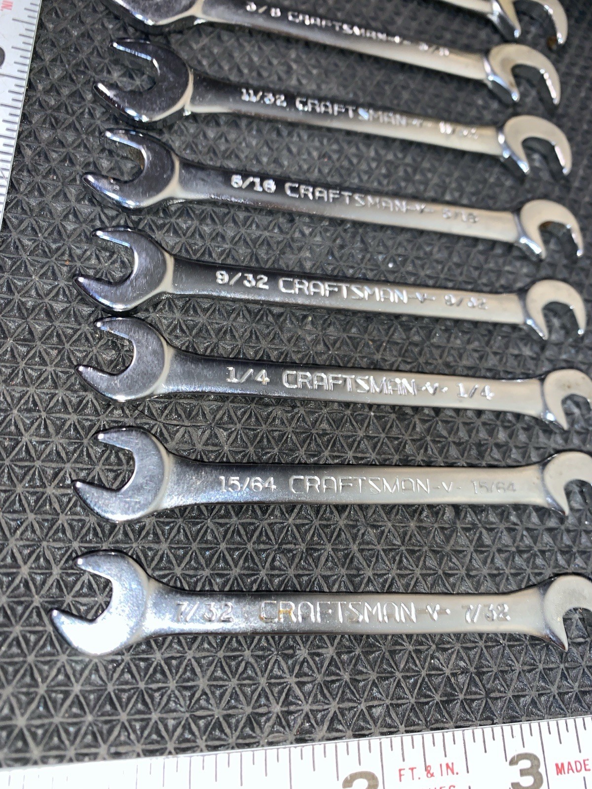Craftsman 8 Pc Open End Ignition Wrench Set #9 4306 Vintage V Series