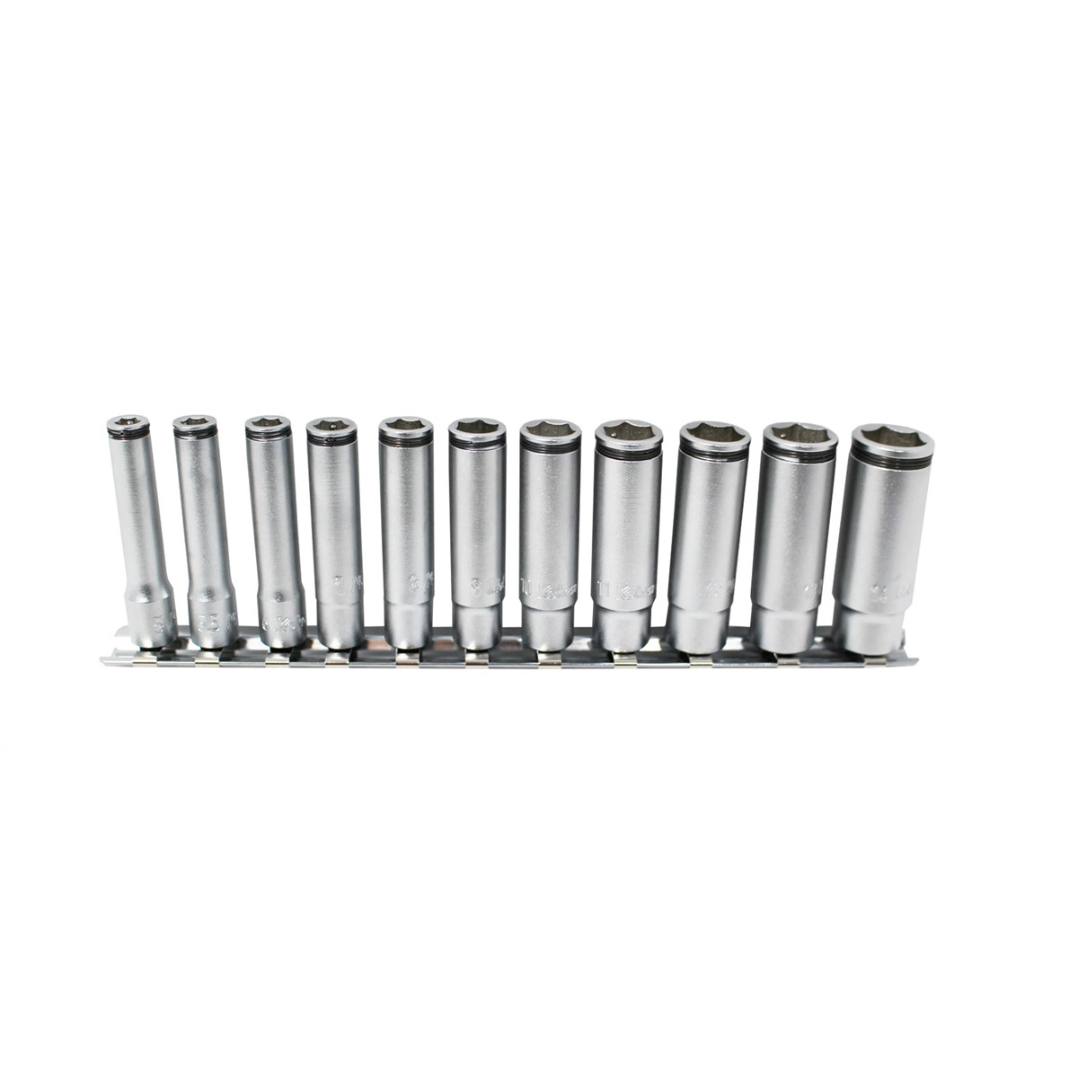 Ko-ken USA Special 1/4 Sq. Dr. Deep NUT GRIP Socket Set, 5-14mm – 11 pieces RS23