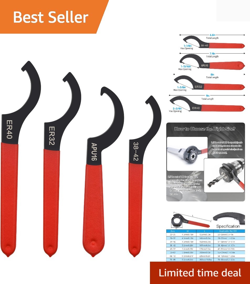 4-Piece Coilover Spanner Wrench Set – Durable Alloy Steel & Non-Slip Design