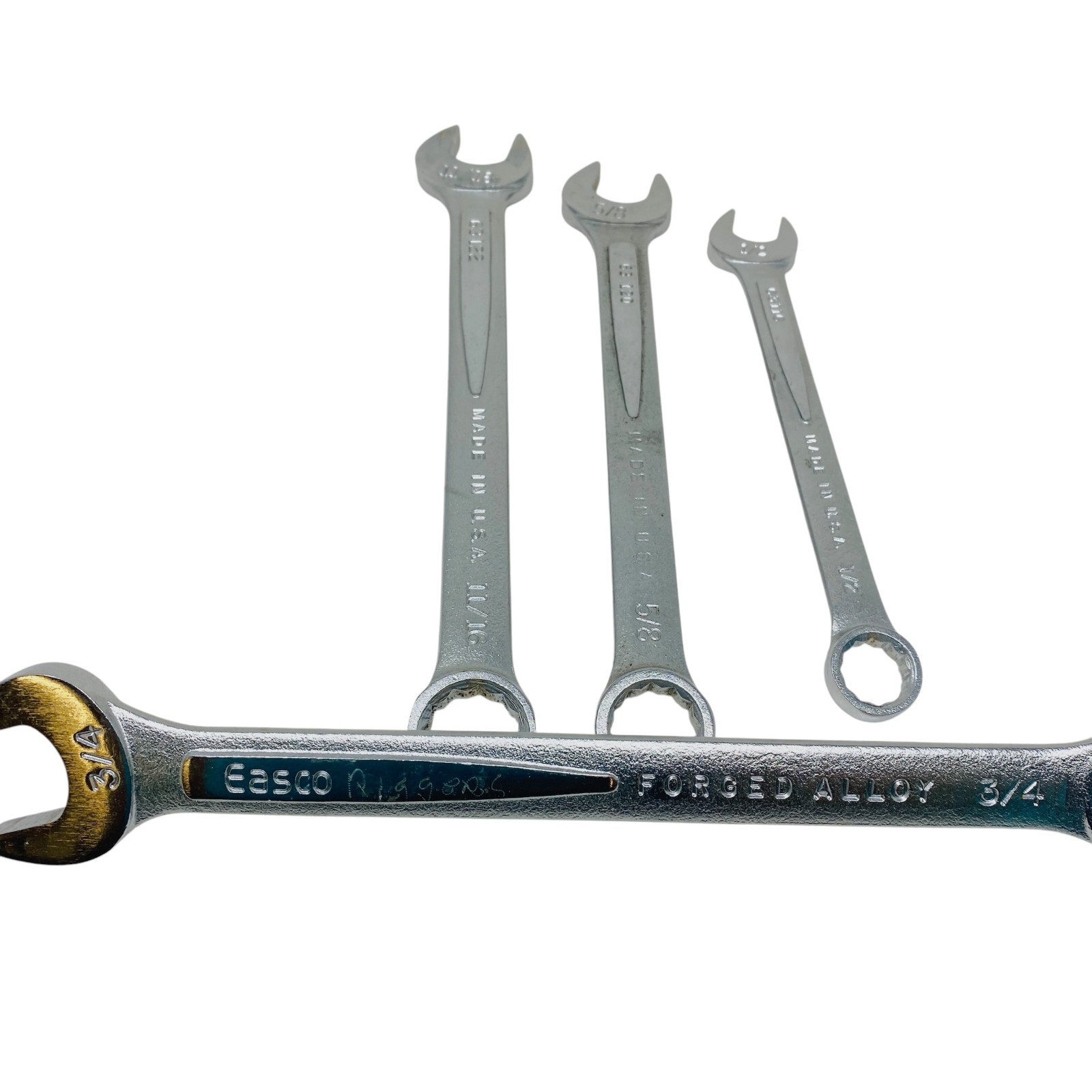 Easco USA Combination Wrench Mechanics Hand Tool Lot Set SAE, 4 Pcs
