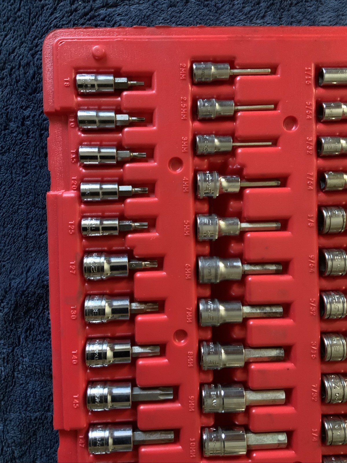 Snap On 36pc Torx And Hex Bit Socket Set….3/8 And 1/4” Drives…..