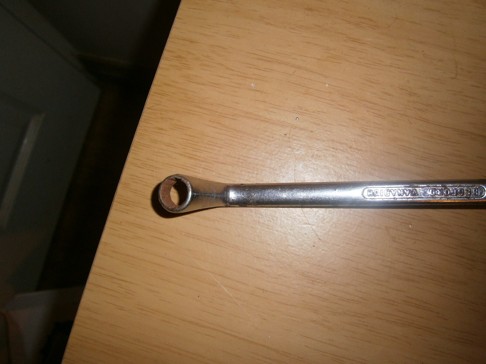 Vintage silver tone spanner. 10 & 11mm both ends.(E6b)