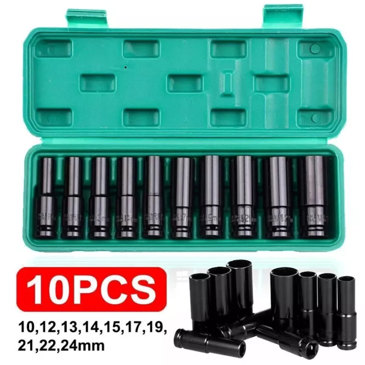 1/2″ Deep Impact Socket Set Drive Long Reach Thin Wall Metric Sockets 10-24mm US