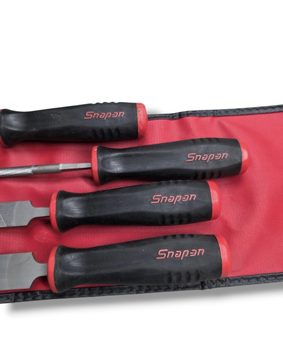 Snap-on 4 Piece Hand File Set in Roll Pouch – Made in Portugal – Pre-Owned