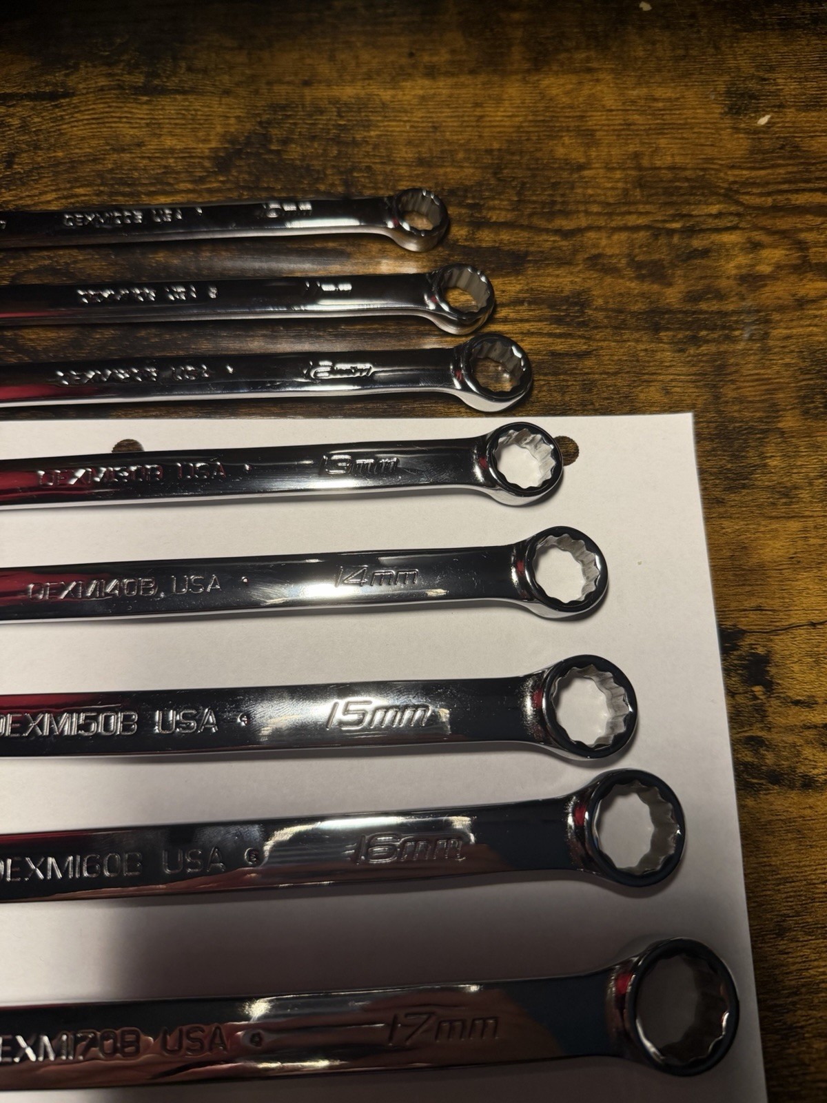 Snap On Tools NEW OEXM710B 10 Piece 10-19mm 12-pt Flank Drive Combo Wrench Set