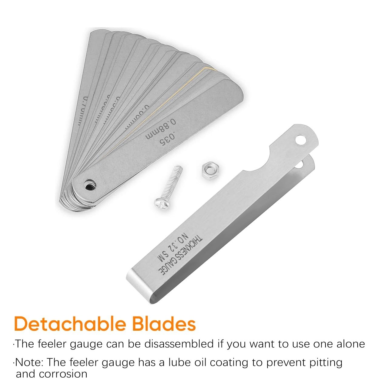 Durable 2-Piece Feeler Gauge Set – 32 Blades & 16 Offset Blades – High Precision