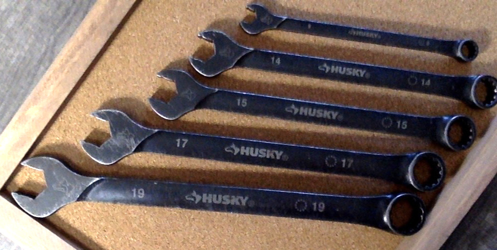 Husky Metric Combination Wrenches LOT of 5 Black Oxide Finish