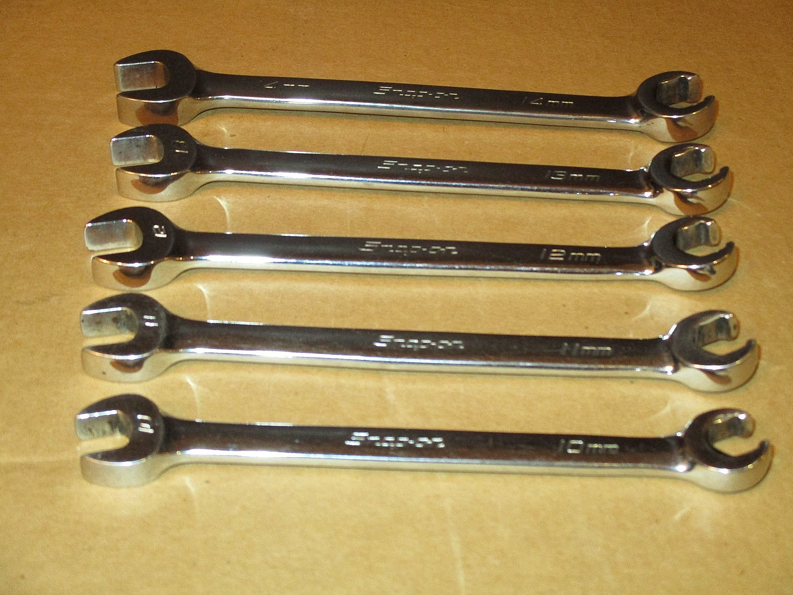 SNAP ON FLARE NUT & OPEN END WRENCH KIT, SIZES 10, 11, 12, 13, 14mm USA