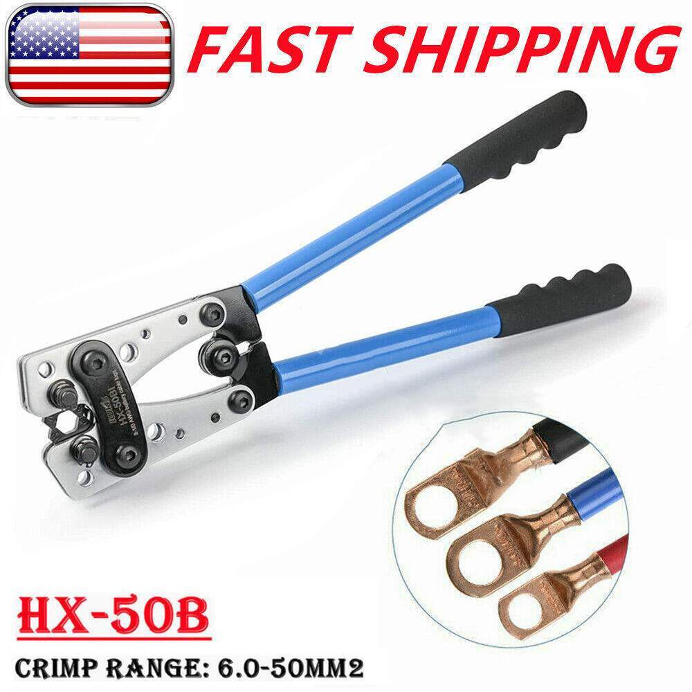 Cable Lug HX-50B 6-50mm² Crimp Pliers Wire Connector Cu/Al Terminal Crimper Tool
