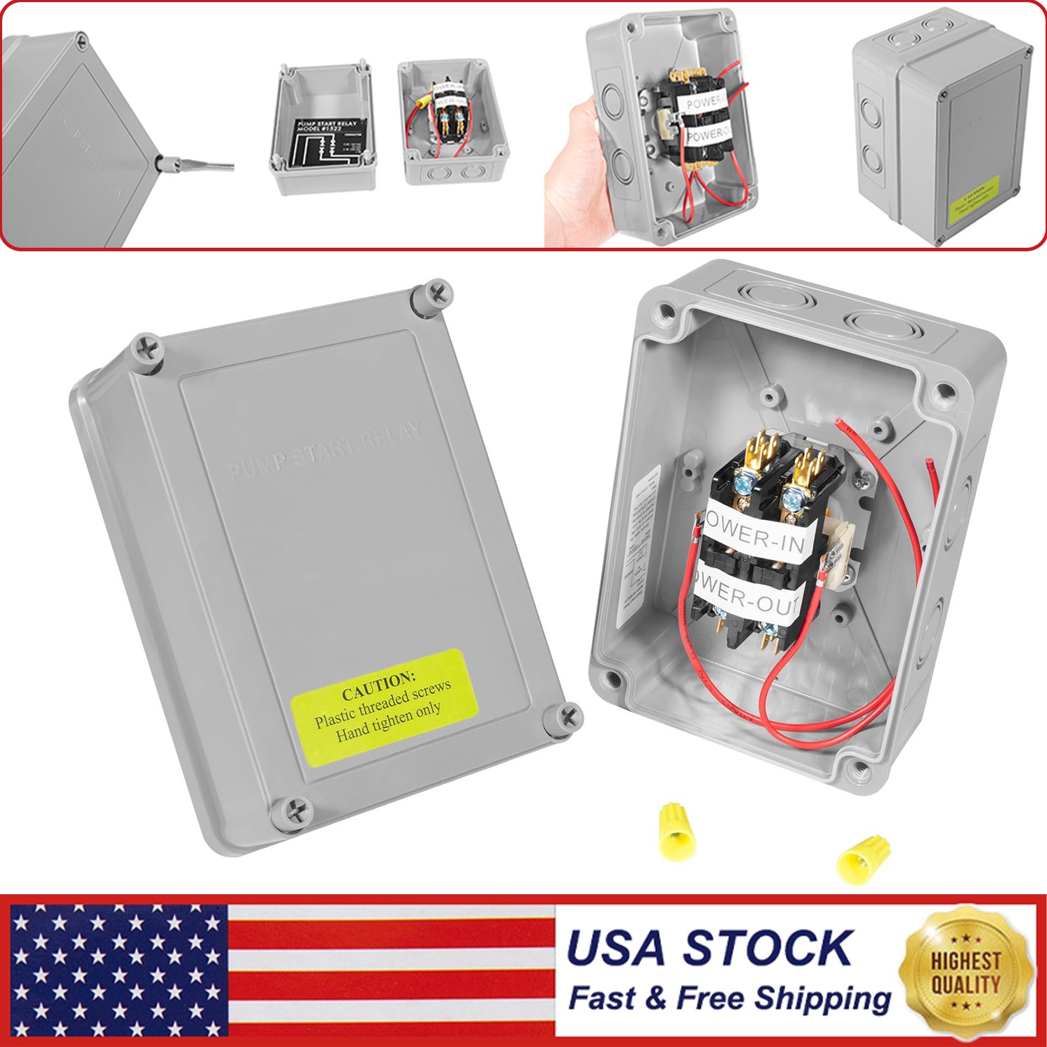 1522 Pump Start Relay with Enclosure 3 HP / 110V / 220V 24V Coil for Irrigation
