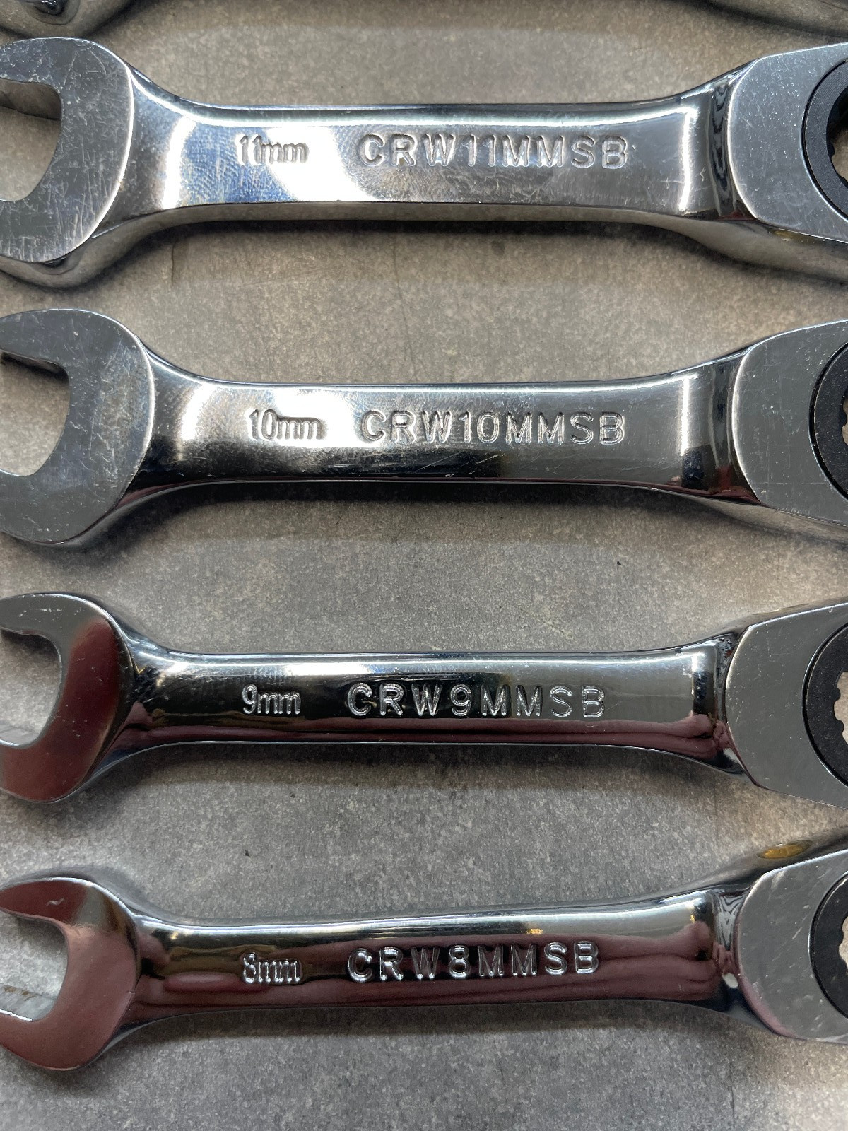 Cornwell Tools CRW12MSSB 12 Pc Stubby Metric Ratcheting Wrench Set In Foam Tray