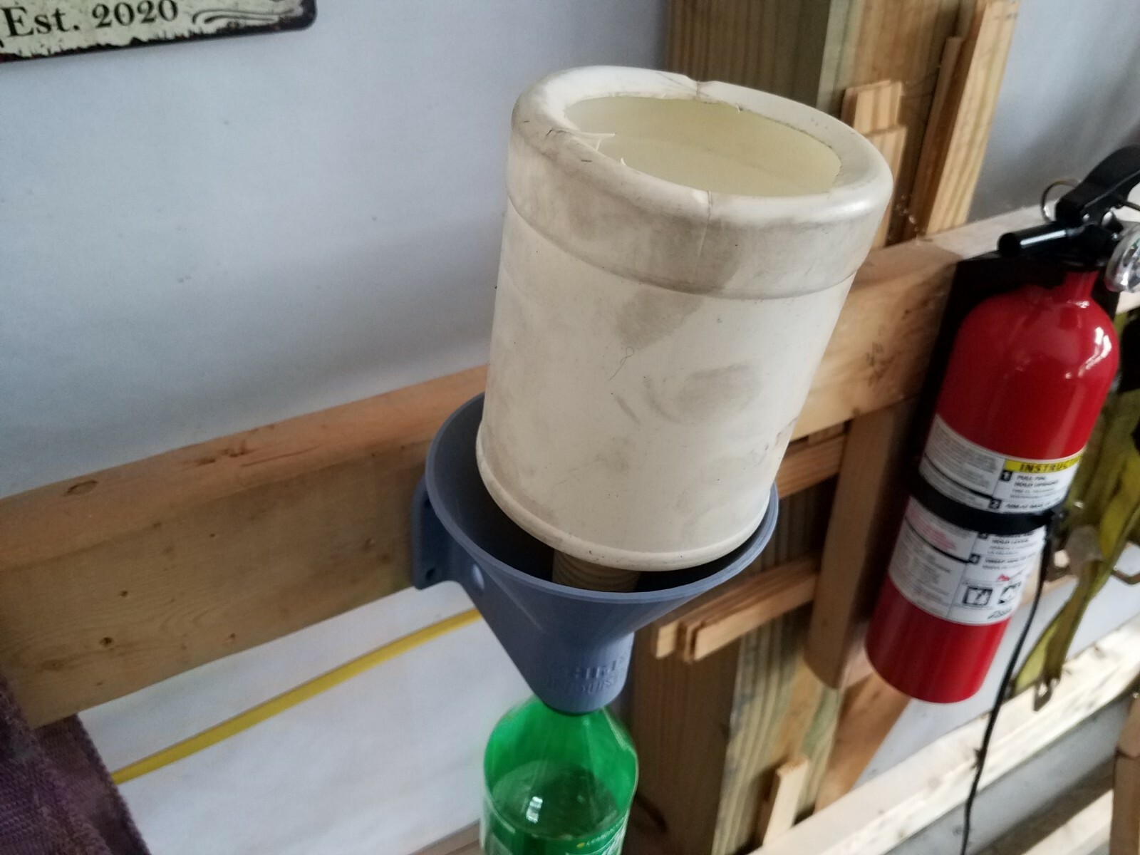 Funnel Holder/Drip Drain Rack, Wall Mount for Wall, Workbench, or Race Trailer
