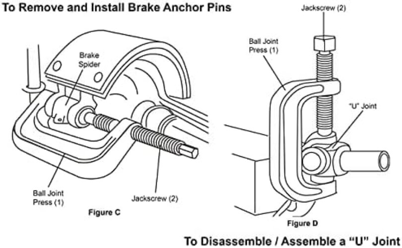 Heavy-Duty Ball Joint & U Joint Service Kit with 4WD Adapters and Storage Case