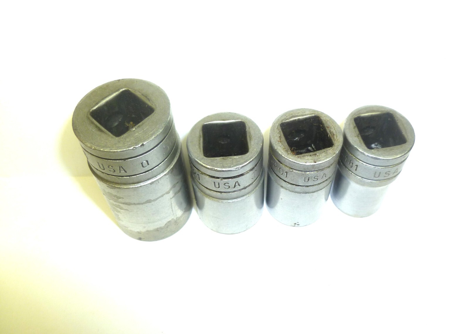 SET OF 4 SNAP ON TOOLS 1/2″ DRIV E 6 POINT SOCKETS 3/4″ 11/16″ 5/8″ 9/16″