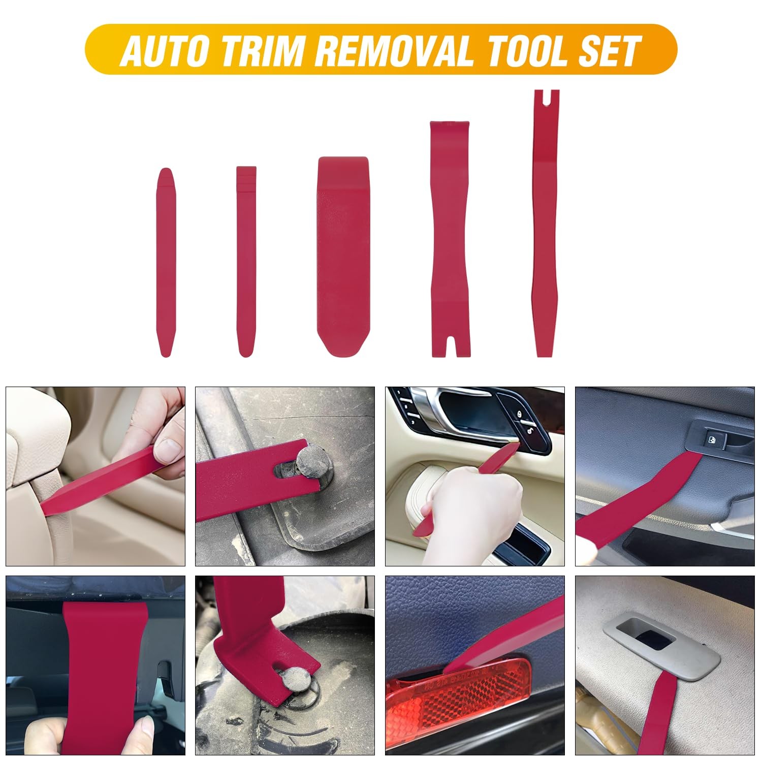 Auto Trim Removal Tool Kit 6PCS NoScratch Car Fastener Remover Set