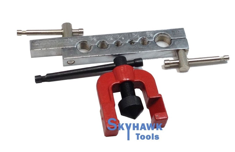 2-Pc Flaring Tool Kit Water Gas Auto A/C Plumbing 1/2, 3/8, 1/4, 3/16, 5/16, 5/8