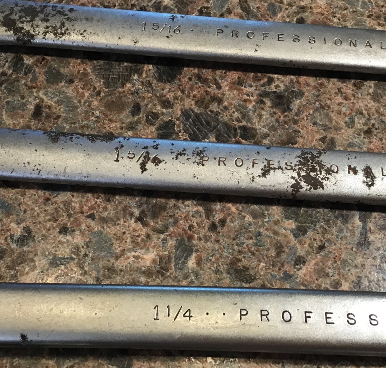 Proto Professional Combination Wrench Set 7/8, 1, 1 1/4, 1 5/16 (2) Total Of 5