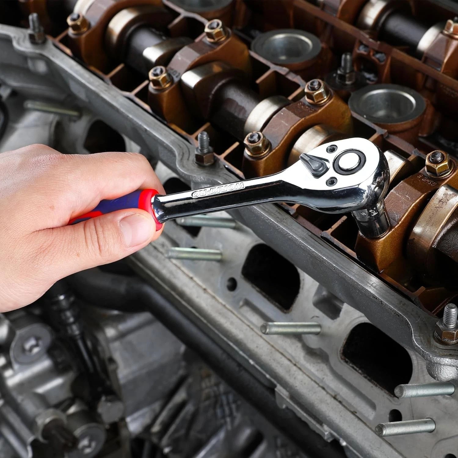 32-Piece 3/8-inch Drive Metric Sockets and Ratchet-Including 30 Metric Deep a…