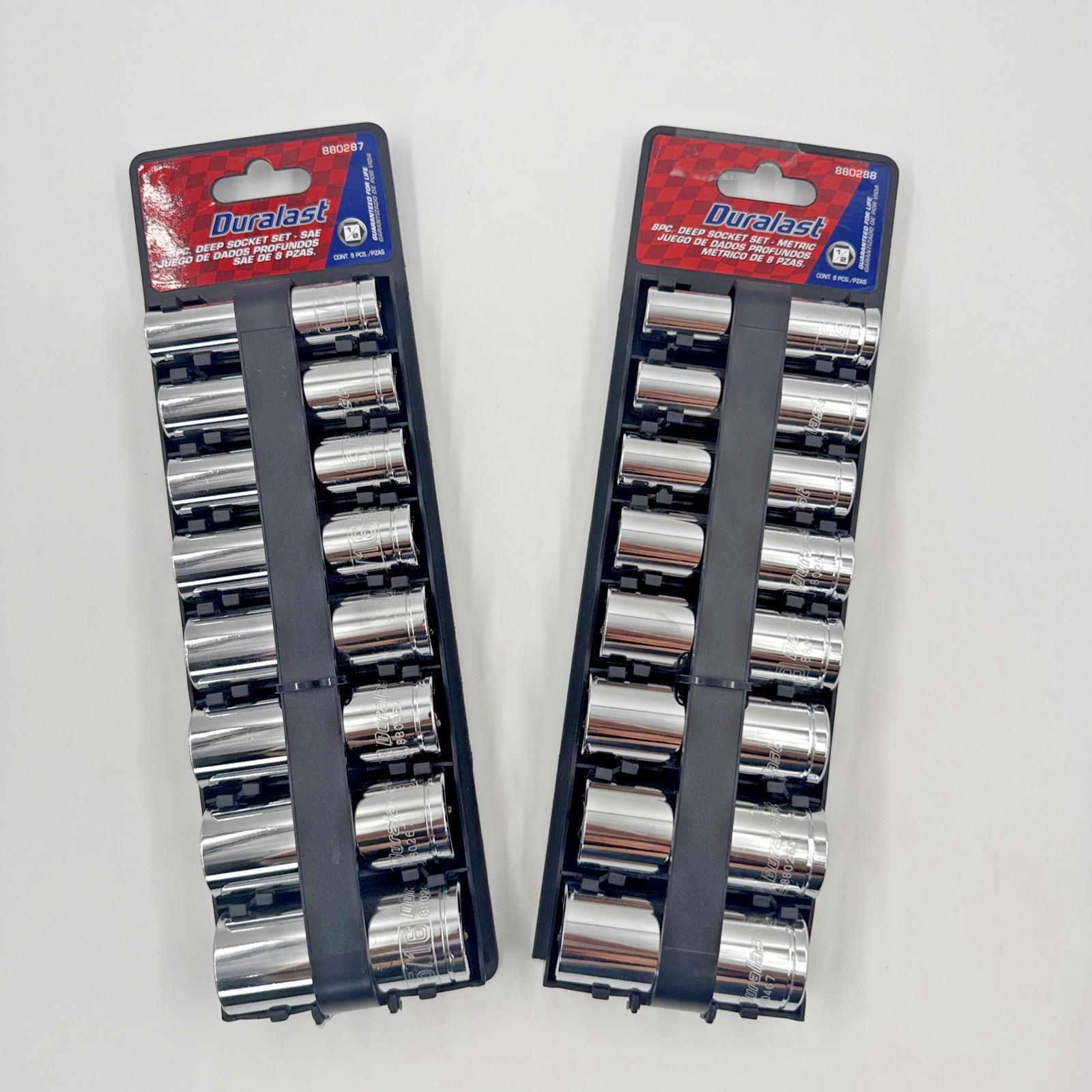 Duralast 1/2″ Drive Deep Socket Set Metric & SAE 16 Pieces